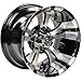Ocelot E118 Golf Cart Wheel 847-107118-02-10-Inch Golf Cart Wheels, Golf Cart Accessories, Black Machined 10x7, 4/4, 3+4 Golf Cart Rims, Golf Cart Tires and Wheels, Durable Accessories for Golf Cart
