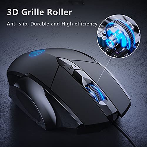 Wired Mouse, Usb Computer Mice, Mouse For Computer, 6 Button Wired Optical Gaming Mouse, Up To 4000 Dpi, Silent Click Ergonomic Shape Design, Reduce Hand Fatigue, For Windows Pcs, Notebook Computer #TOP3