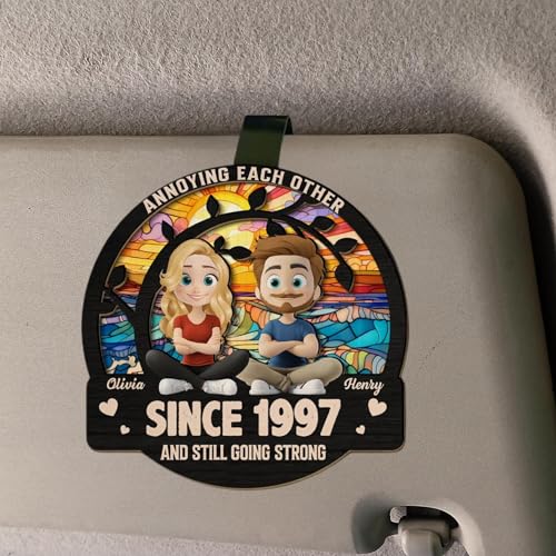 Personalized Car Visor Clip for Couples - Annoying Each Other Since Custom Love Token - Funny Anniversary Gift for Him Her - Image 5