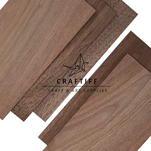 Walnut Wood Sheets Thin Lumber, Black Dark Unfinished Board for Crafts - Pack of 5 by Craftiff
