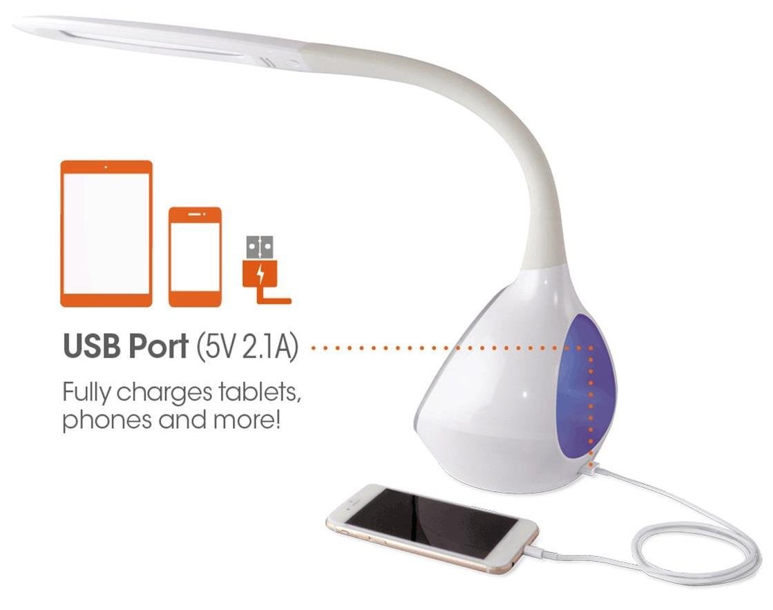 OttLite CY4009-FFP LED Desk Lamp USB port
