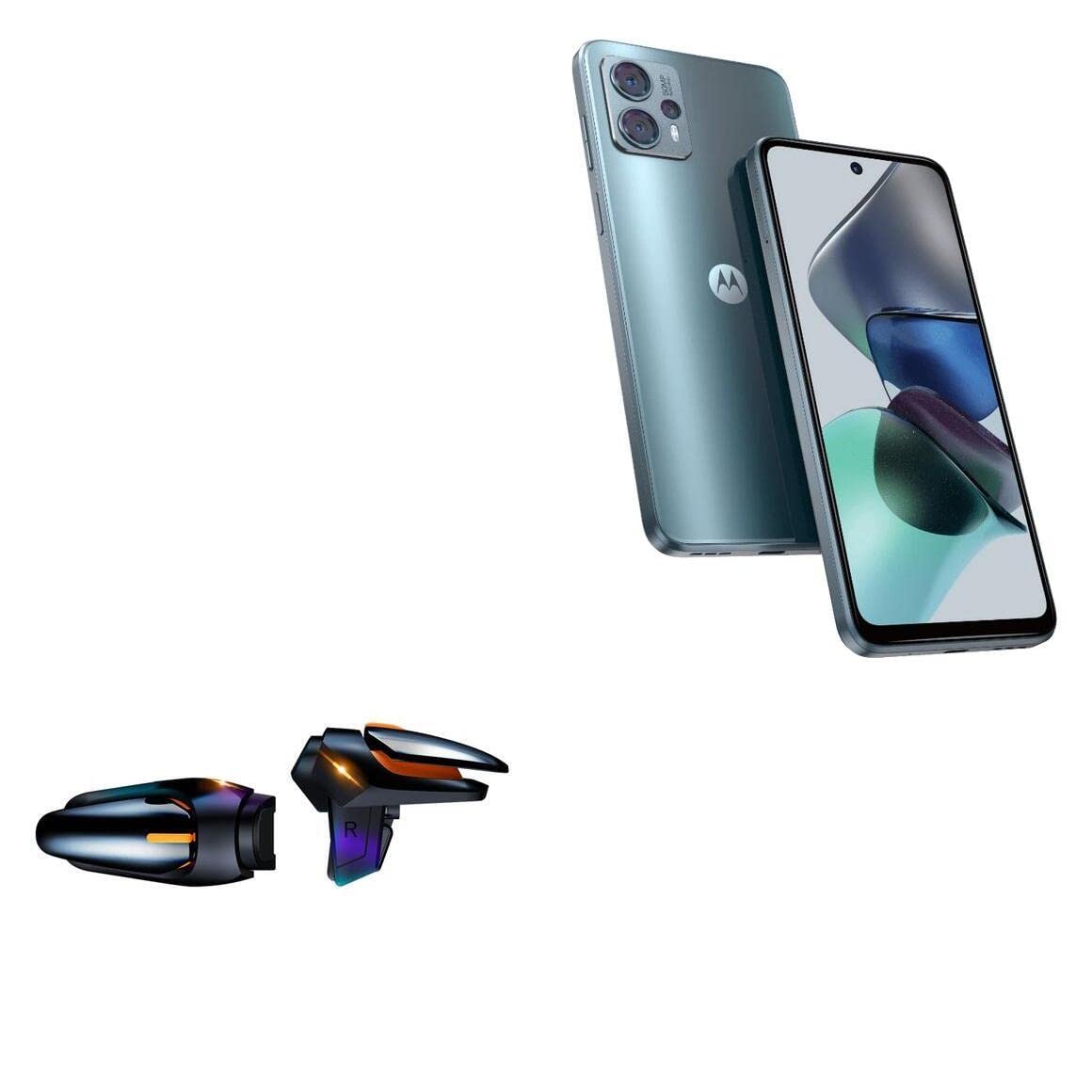 BoxWave Gaming Gear Compatible with Motorola Moto G23 - Touchscreen QuickTrigger Auto, Trigger Buttons Autofire Gaming Mobile FPS - Jet Black