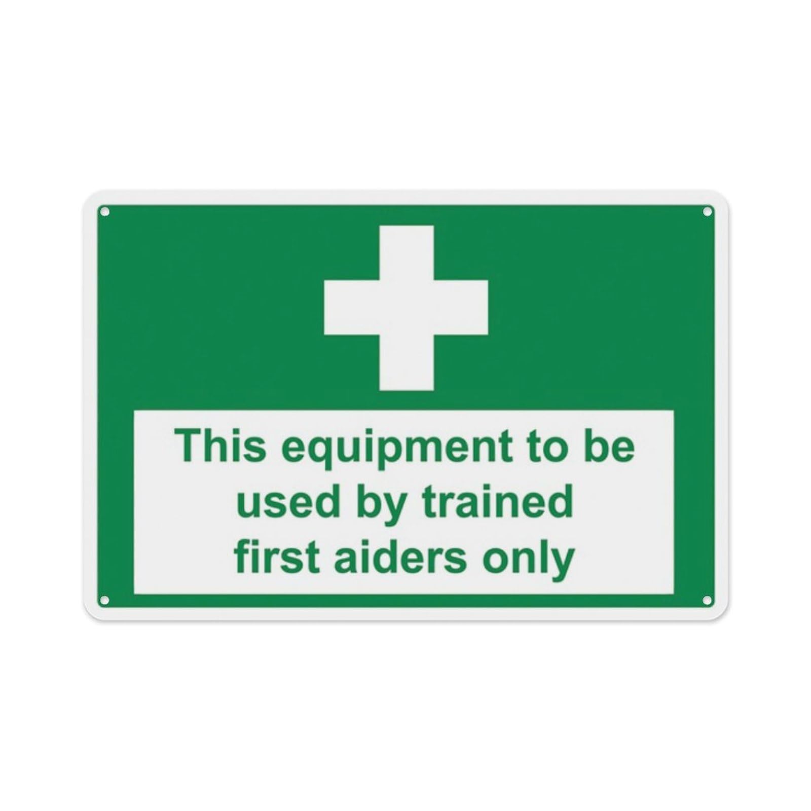 peiyeety This Equipment Only To Be Used By First Aiders Aluminum Tin Warning Signs For Home Outdoor Garden 12X16 Inches