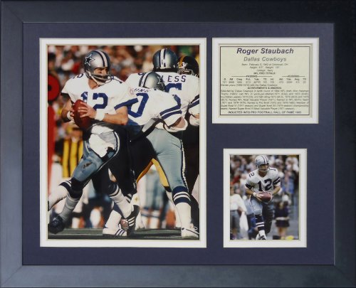 Cadre photo Roger Staubach Away Legends Never Die pour habiller un mur vide 11x35,6 cm