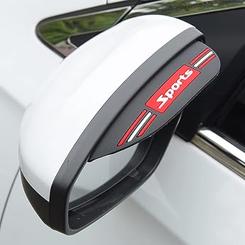Universal Car Rear View Mirror Rain Cover Sun Visor Carbon Fibre Side Mirror Rain Cover Car Accessories Pack of 2 02
