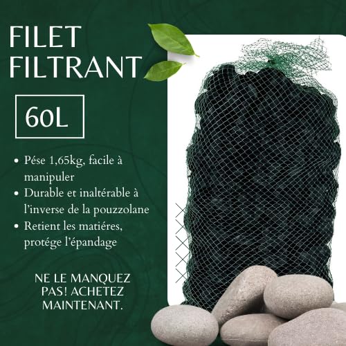 Red filtrante lavable para fosa séptica, fosa de todo agua, filtro compacto, sustituye a la puzzolana, 60 l