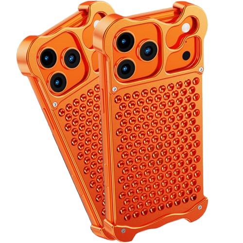 Housse mécanique robuste iPhone 17 Pro orange pour activités extérieures