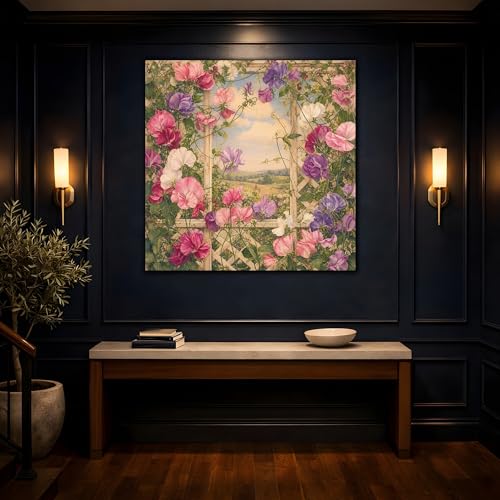 Impression sur toile fleurs roses de qualité supérieure 35 cm