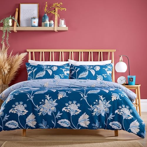 Olivia Rocco Shimla Duvet Cover Set Easy Care Quilt Covers with Pillowcases Super Soft Reversible Bedding Bed Linen Sets, Teal Single