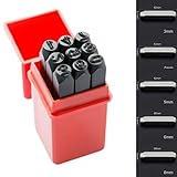 Juego de sellos de letras y números de metal con perforadores de acero de aleación para manualidades de cuero, madera, metal, incluye 9 sellos de números arábigos del 0 al 9 para proyectos de