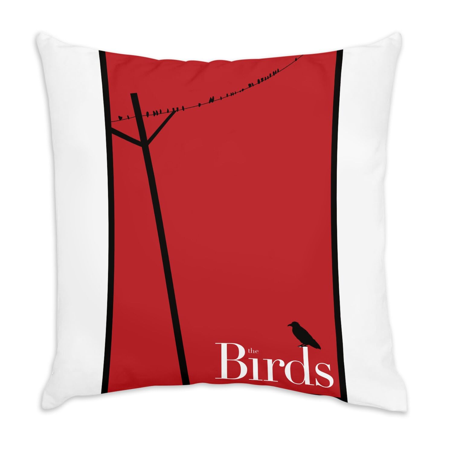 Coussin Les Oiseaux cinéma rétro en velours pour votre canapé