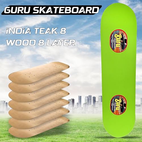 Image of GURU Skateboard, Wooden Non-Slip Skateboard for Kids, Adult, Casterboard /Skate Board /Hoverboard /Longboard for Beginners, Learners, Training Purpose for All Age Group