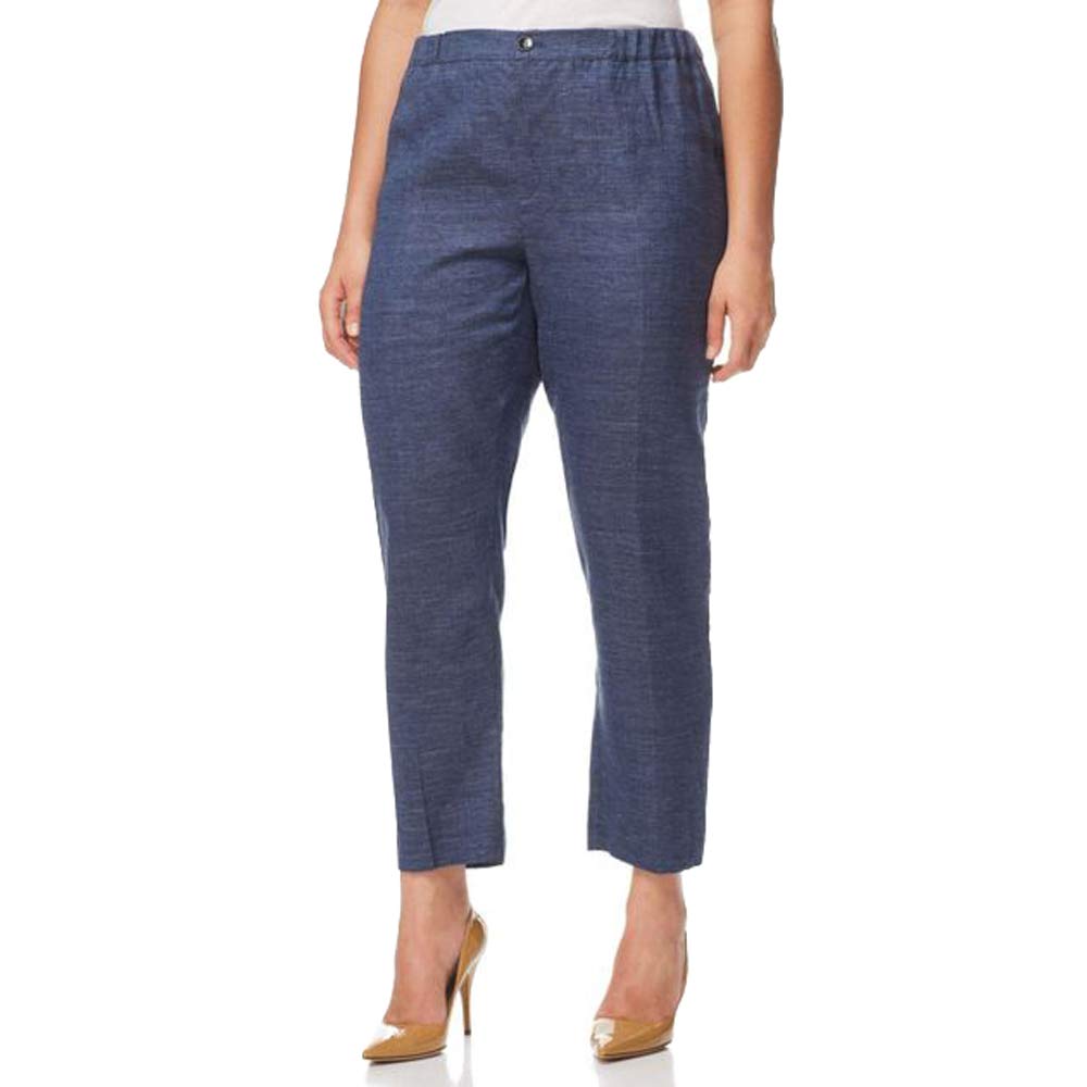Marina Rinaldi Womens Regista Heathered Pants Dark Navy