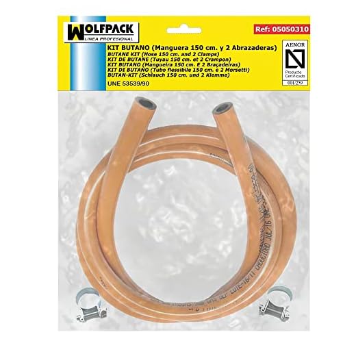 Kit Butano (Manguera 1,5 Metros con 2 Abrazaderas)