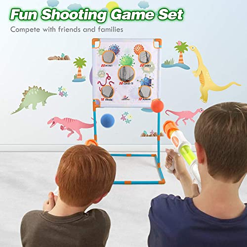 Shooting Game Toy For Kids, Boys - 2Pk Foam Ball Popper Air Guns & Shooting Target & 48 Foam Balls Compatible With Toy Guns Ideal Christmas Birthday Gift For Age 6, 7, 8,9,10+ Years Old #TOP5