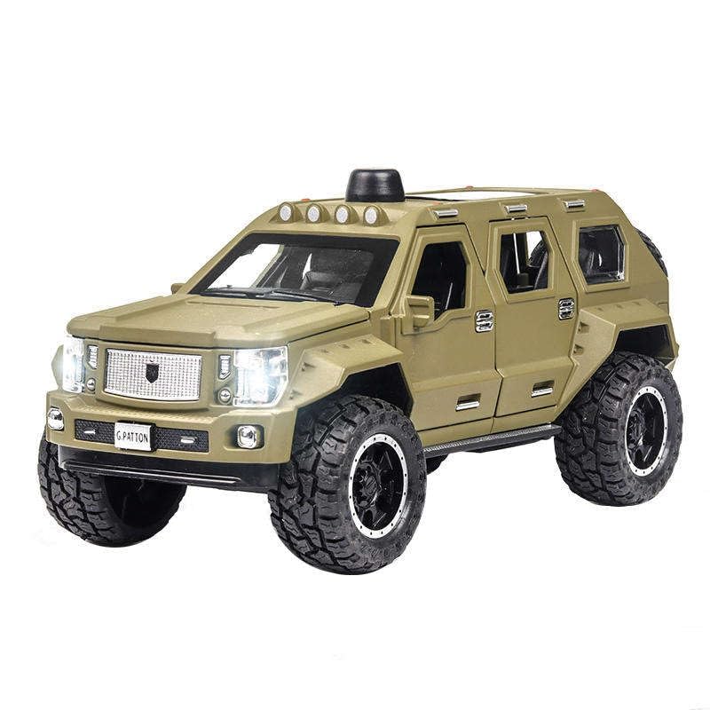 Image of Die Cast Metal Car G Patton 1:32 Scale Diecast Toy Car Vehicle for Kids Sound Light Pull Back