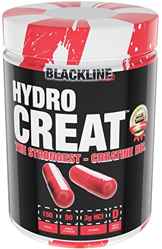 Hydro Creat Creatin HCL - 1 x 165 Kapseln - 1.000 mg speziell veredeltes Creatin HCl pro Kapsel - Hochdosiert mit 3000 mg pro Tag - optimal für den Muskelaufbau Ohne Ladephase