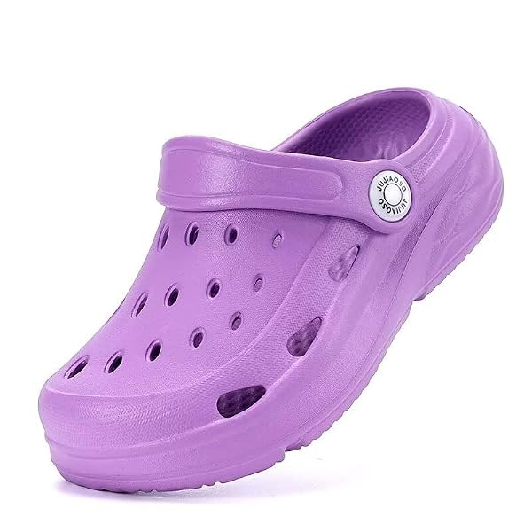 JUJIAOSO Kids Girls Boys Clogs Garden Shoes Slip on Water Shoes Toddler Slides Sandals Beach Slipper Children(Light Purple,11 Little Kid) by JUJIAOSO - Used condition - US$16.42