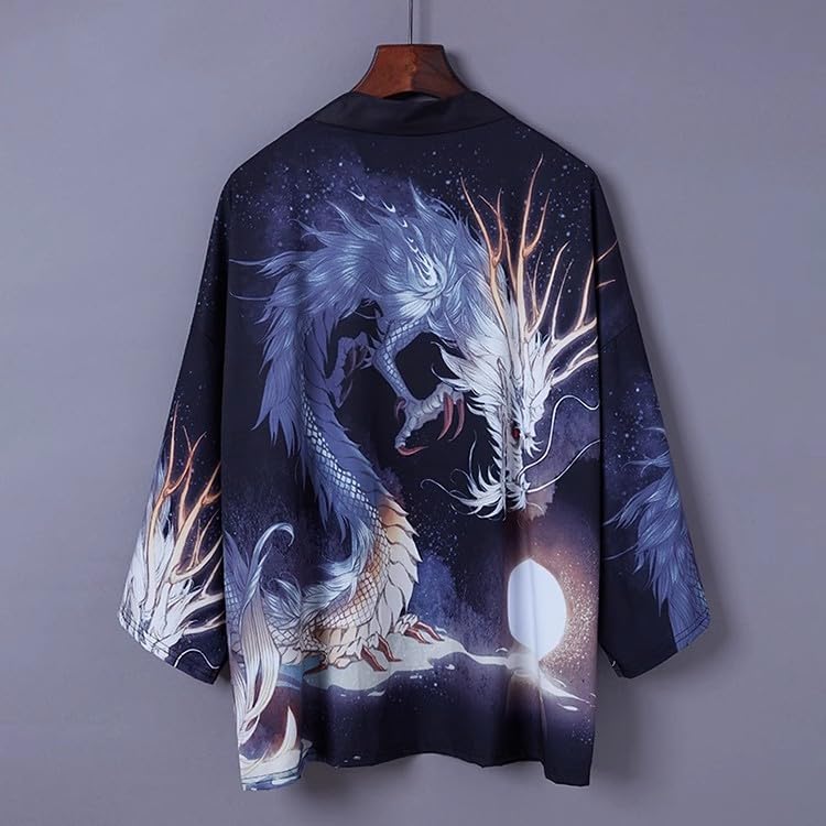 Image of LAI MENG FIVE CATS Women's Floral Print Loose Blouse Japanese Kimono Tops | Puff Sleeve,Cover up Top,Casual Cute Tops,Summer Cardigans 2026
