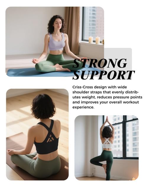 Image of Buauty 2 Packs Sports Bras for Women High Support, Push Up Sports Bra, Criss-Cross Back High Impact Yoga Bras for Large Bust