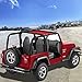 Shadeidea Sun Shade for Jeep Wrangler TJ 1997-2006 Sunshade Top Front - Cherry Red Mesh Screen Cover UV Blocker with Grab Bag Storage Pouch-10 Year Lasting