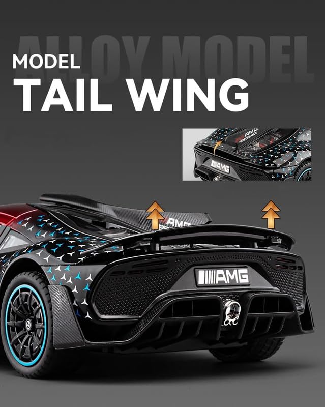 Image of Model 1:24 Mercedes Benz AMG ONE Model Alloy Metal Pull Back Die-cast Car Openable Doors with Sound and Light Vehicle Car Toy for Kids - Multicolor