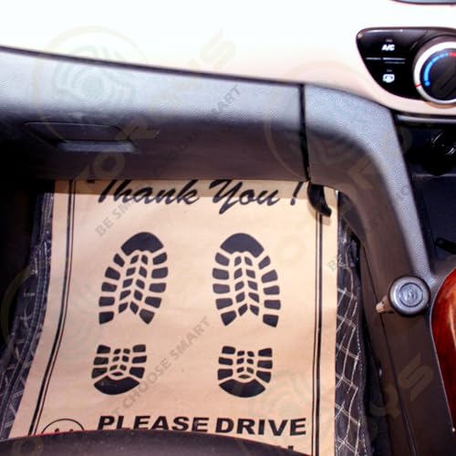 Image of OTO2EYE Car Disposable Paper Foot Mat, Universal Size, Brown (50)