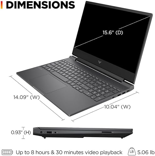 Vista 26 de HP Victus 16 - Laptop para juegos, NVIDIA GeForce RTX 3050, Intel Core i5-11260H de 11ª generación, 8 GB de RAM, SSD de 512 GB, pantalla IPS Full HD