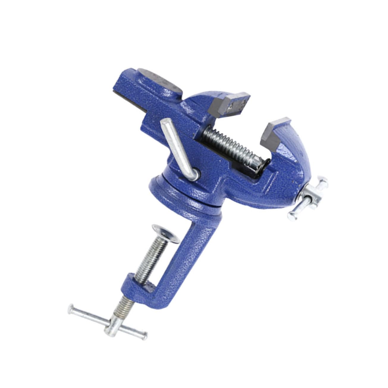 Étau de Table Rotatif à Base Pivotante, Petit Modèle Bleu
