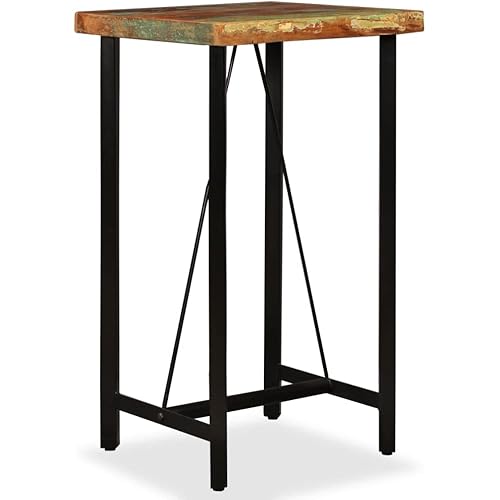 vidaXL Bar Table Solid Reclaimed Wood 23.6"x23.6"x42.1"