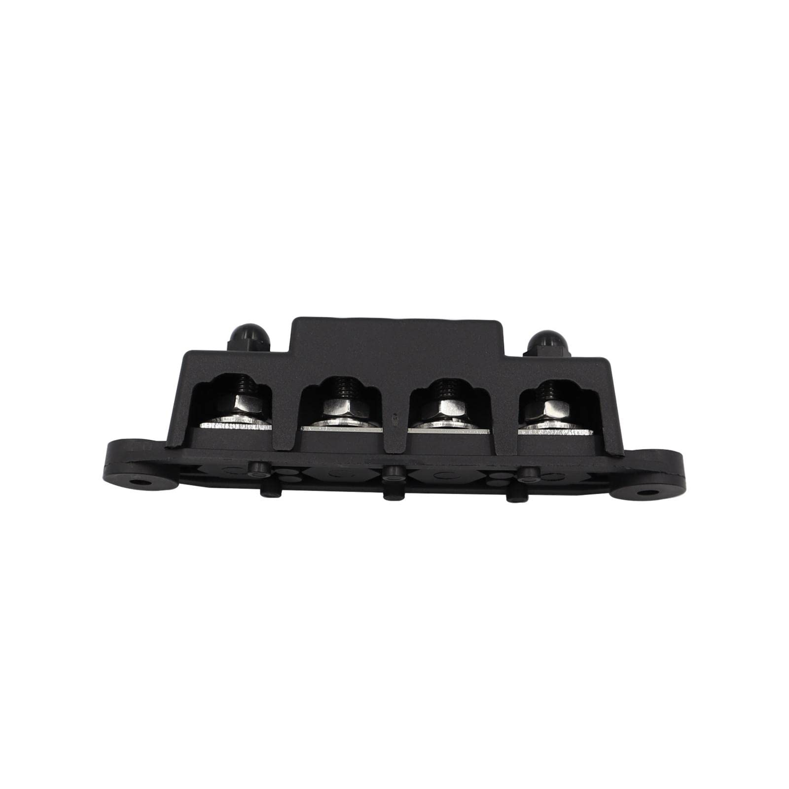 Power Distribution Block con 4 Morsetti Bus Bar Terminale con Coperchio in Lega di Zinco E Rame Resistente Adatto per Auto Barca Solare, M10 1 coppia