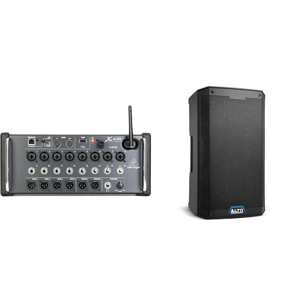 BEHRINGER XR16 MIXER DIGITALE X-AIR IPAD ANDROID WIFI USB LAN 16 CANALI 8 PREAMPLIFICATORI MICROFONI & Alto Professional TS410 – Cassa Attiva PA Amplificata da 2000 W 10" con mixer a 3 canali