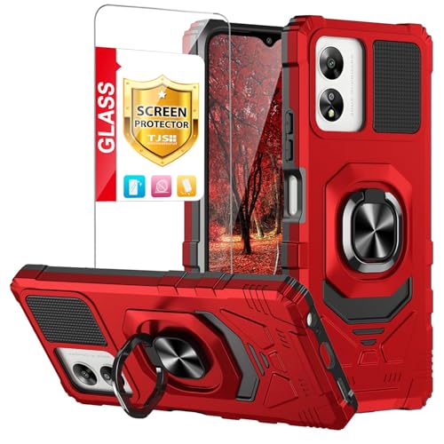 Coque Celero 5G SC 2024 rouge béquille et protection écran verre TJS