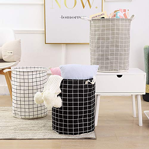 Set of 3pcs Laundry Basket Laundry Bin Laundry Hamper Storage Bucket Cotton Linen Storage Basket Cloth Bags Bedroom Organizers Supplies