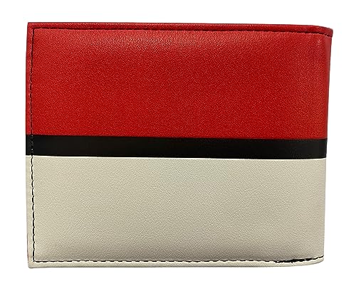 William Lamb Pokemon Faux Leather Wallet with Coin Compartment & Card and Note Slots, Black, Red, White, 13 X 9 X .7cm, Modern2