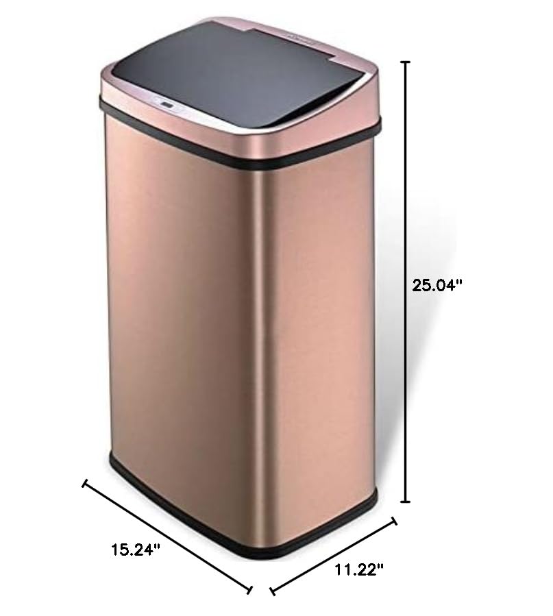 Caneca de basura rectangular de acero 13 galones con sensor miniatura 6