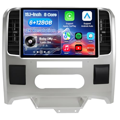 Exclusive Custom Fit 13.1-inch 8 Core 6+128GB Car Radio Stereo for Dodge Ram 2009-2012 (Only Fit Bucket Seat/Full Console Models) Plug and Play Android 13 Head Unit with Carplay/2K Touch Screen