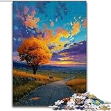  Puzzles de paysages de Coucher de Soleil pour Adultes, Anti-Stress, Vacances à la Maison, avec Affiche et fiche de Questions-réponses Assorties (50x75cm)