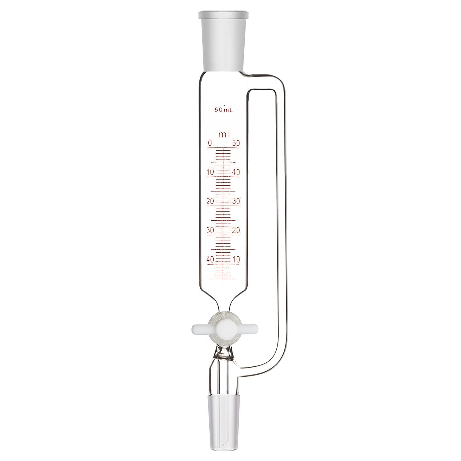 Pressure Equalizing Funnel with Glass Stopcock & Socket |Capacity-50ml|Neck Size-19/26| Leak-Proof Laboratory Funnel for Controlled Reagent Addition (Pack of 1)-image-41