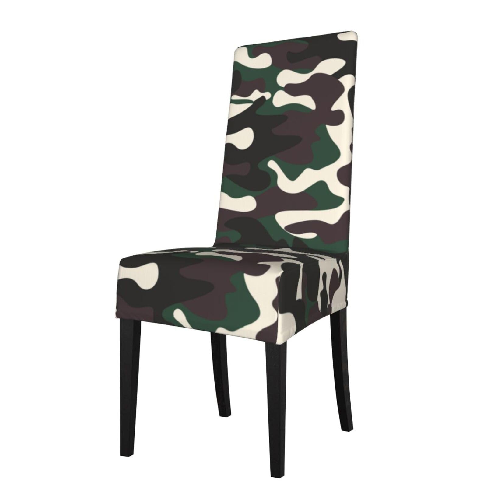 LKYMOH Classic Camouflage Print, Chair Covers Stretch Chair Slipcovers for Dining Room, for Party Pet Protection Universal Fit Soft Polyester