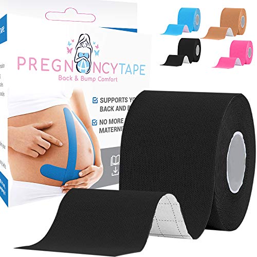 Image of Back & Bump Comfort Pregnancy Tape - Maternity Belly Support Tape | #1 Pregnancy Gifts For Women, Pregnancy Belt - Gift for Expecting Mom (Black)