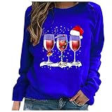 Women Merry Christmas T-shirt Long Sleeve Xmas Print Crewneck Casual Tees T-shirts Holiday Tops...