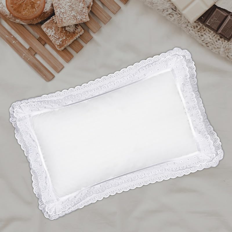 Seema Home Decor Embroidered Cotton Double Lace Square Pillow Covers Set | Soft & Decorative Covers | Comfortable & Breathable Covers for Bed, Sofa, Living Room | Solid Design (Pack of 2, White) (B0CXSMJ26H) Amazon Price History, Amazon Price Tracker