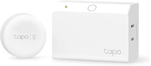 TP-Link Tapo Smart Dimmer Plug KIT, Matter Compatible, Wireless Dimmer Button, Dual Outlets, Max Power 300W, Works w/Apple Home, Alexa & Google Home, ETL Certified, 2.4G Wi-Fi, White (Tapo P135 KIT)
