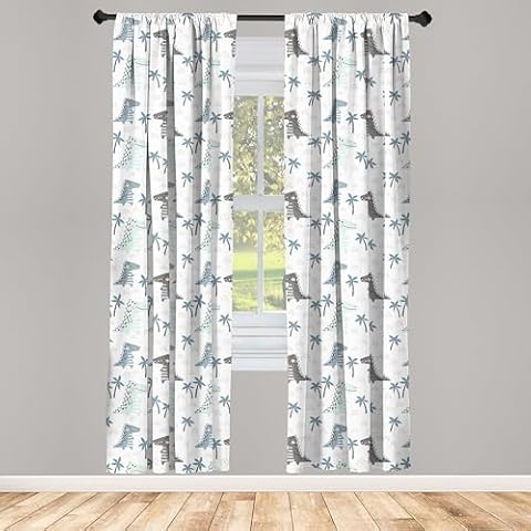ABAKUHAUS Dino Curtain Set for Nurseries Cover