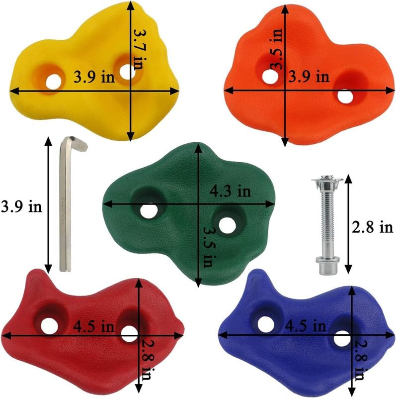 Image of Multisize Rock Climbing Holds Play Set for Kids, Adult Wall Climbing Stone for DIY Children Playground Wall /Wood Block (Pack of 24)