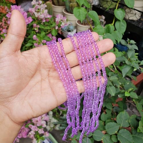 Image of 4mm Rondelle Glass Beads for Jewelry Making, Faceted Briolette Crytal Spacer Beads for Bracelet Necklace Earring, Crystal Violet 1200pcs