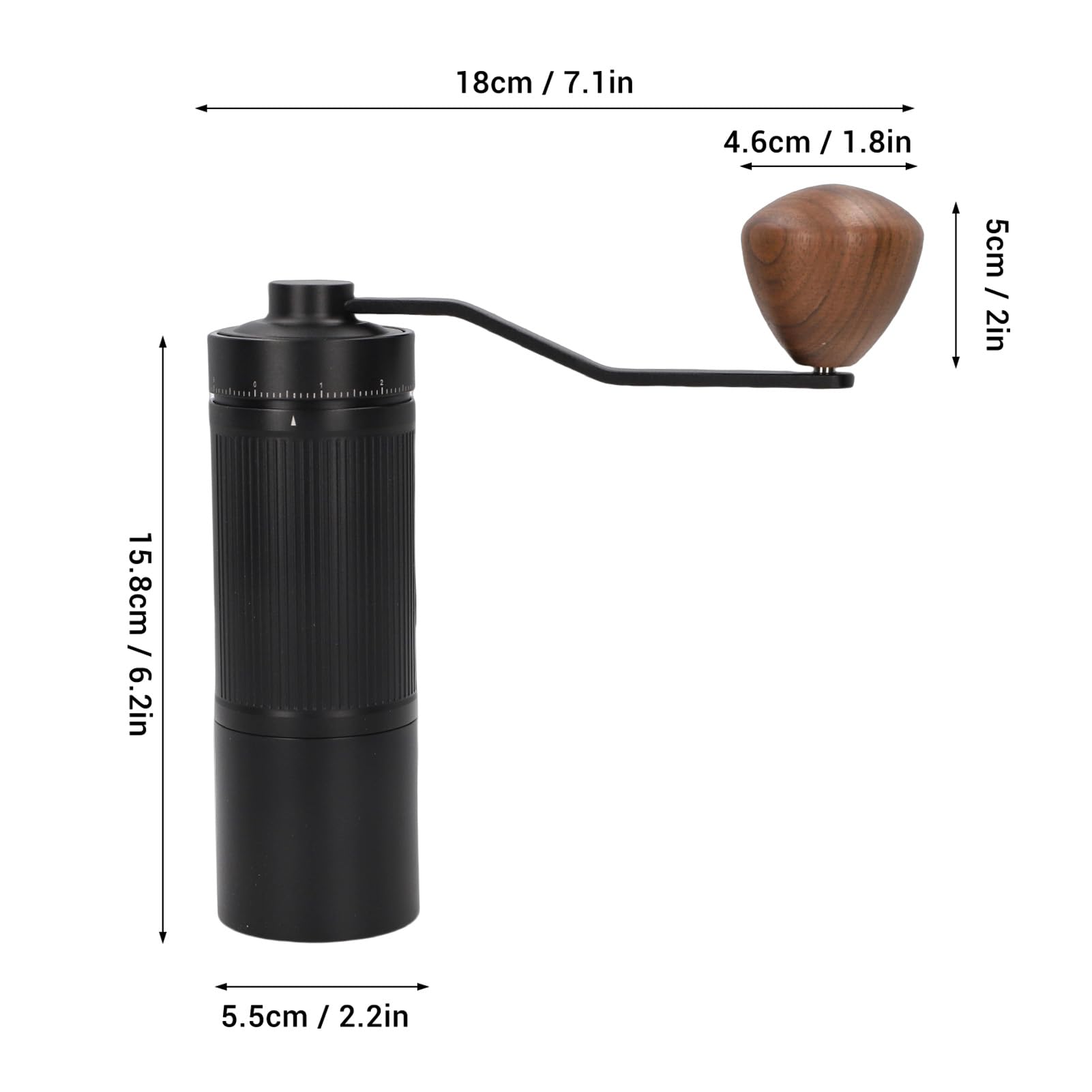 Molinillo de café Manual, 49 Ajustes Regulables con Muelas de Aleación de Aluminio de Grado Aeronáutico y Acero Inoxidable, Diseño Compacto y Portátil para Espre