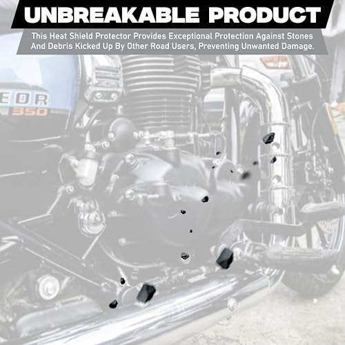Image of OBEROI'S TRADERS Bike Silencer Bend Pipe Heat Shield Protector /Cover Guard Anti-Corrosion Black Coated Compatible with Royal Enfield Classic Reborn 350 & Meteor 350 (Silver)