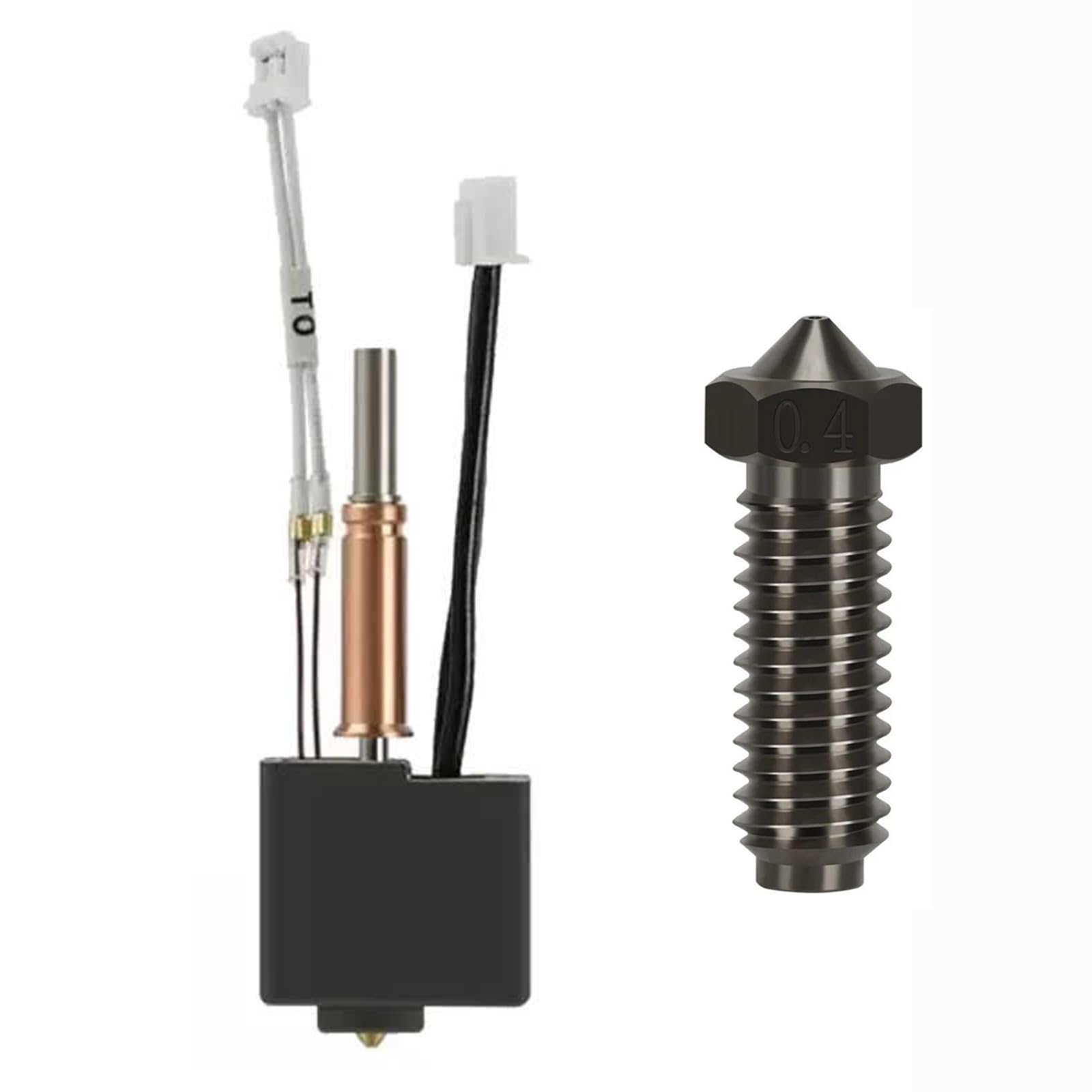 Produktbild von Hotend-Kit Für Kobra 3 3D-Drucker – Fertig Vormontiert Inkl. 4 Düsen (0,2/0,4/0,6/0,8 Mm) + Silikonhülle – Hochtemperaturbeständig Für PLA, ABS & Mehr